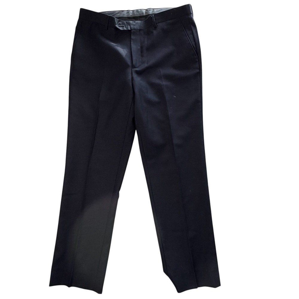 Danieli Lanificio Di Biella Wool Dress Pants Mens 34R Navy Blue 2560 Excellent